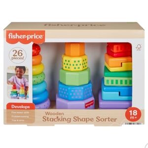 🐰Fisher-PriceFisher-Price Wooden Stacking Shape Sorter Toddler Fine Motor Skill